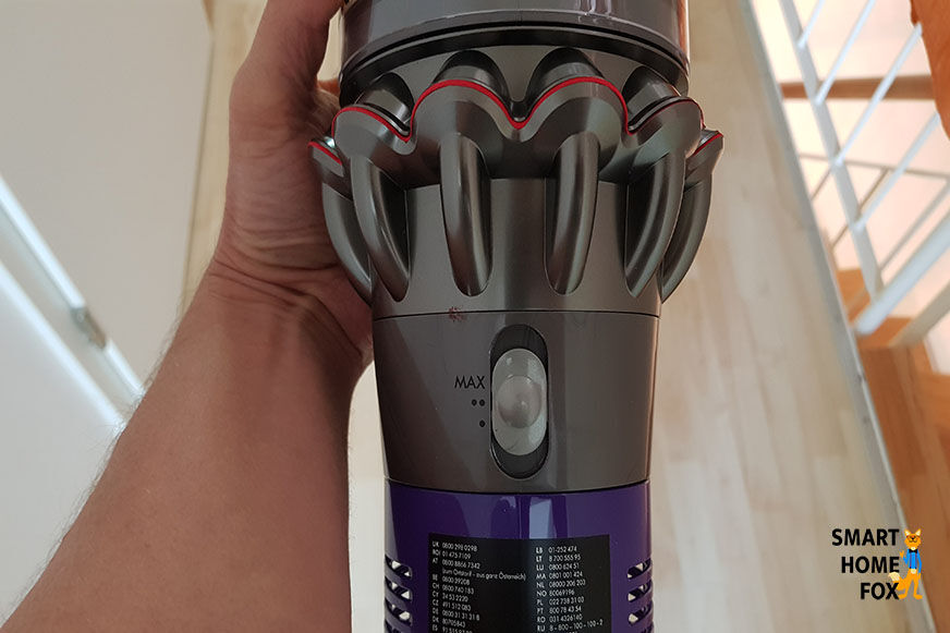 The power settings of the Dyson V10 Absolute